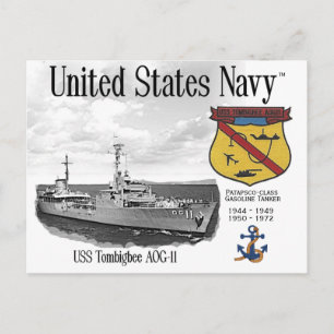 POSTAL USS TOMBIGBEE AOG-11 GASOLINE TANKER - POSTCARD