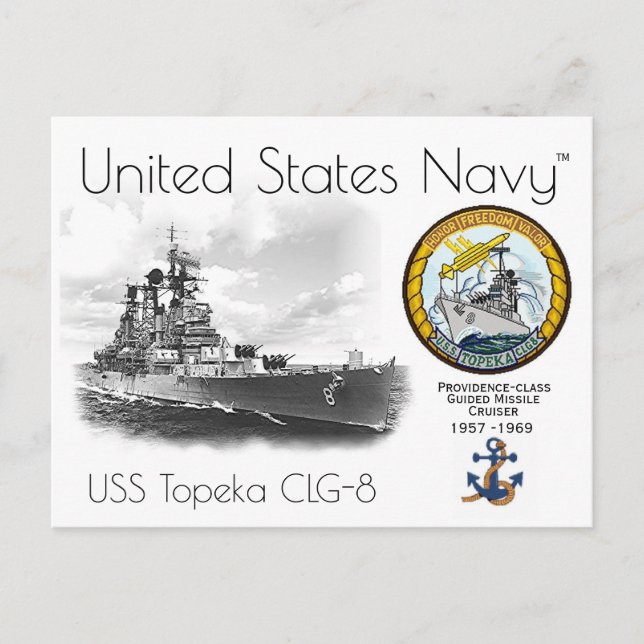 Postal USS TOPEKA CLG-8 CRUISER POSTCARD a (Anverso)