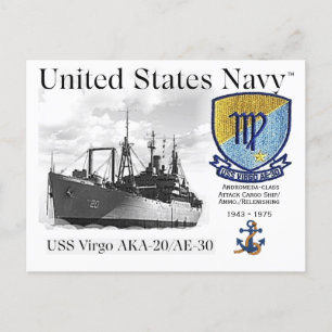 POSTAL USS VIRGO AKA-20/AE-30 - POSTCARD