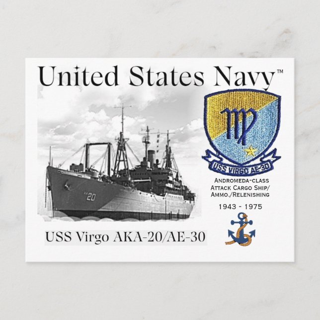 POSTAL USS VIRGO AKA-20/AE-30 - POSTCARD (Anverso)