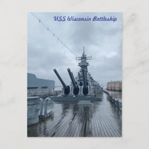 Postal USS Wisconsin Battleship