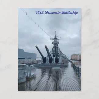 Postal USS Wisconsin Battleship
