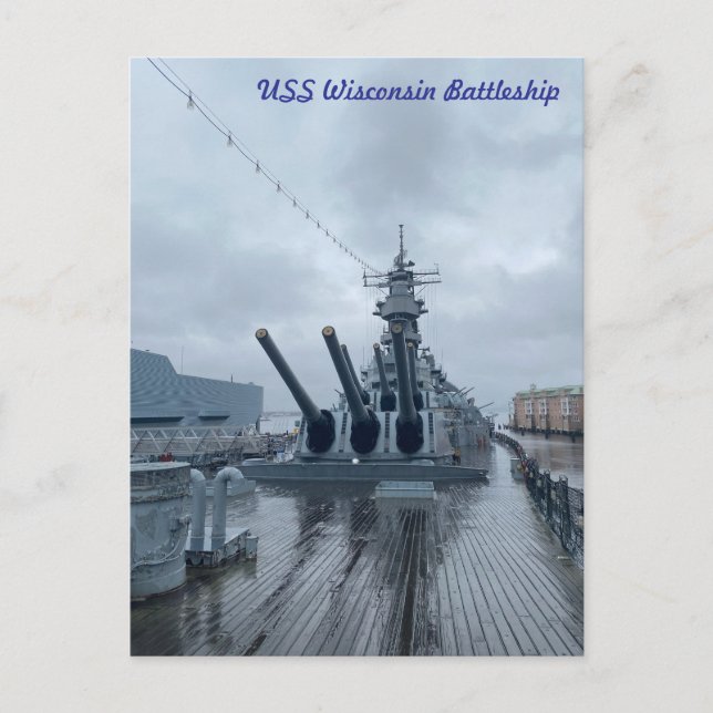 Postal USS Wisconsin Battleship (Anverso)