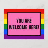 Usted es bienvenido aquí El Orgullo Arcoiris De Lo