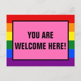Postal Usted es bienvenido aquí El Orgullo Arcoiris De Lo
