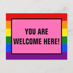 Postal Usted es bienvenido aquí El Orgullo Arcoiris De Lo