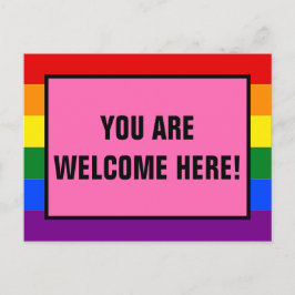 Postal Usted es bienvenido aquí El Orgullo Arcoiris De Lo