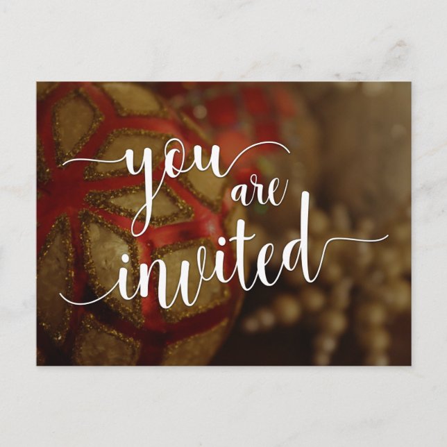 Postal Usted Es Fiesta De Navidades Invitados, Decoracion (Anverso)