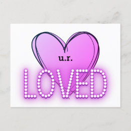 Postal Usted es (U.R.) Amado | Corazón morado