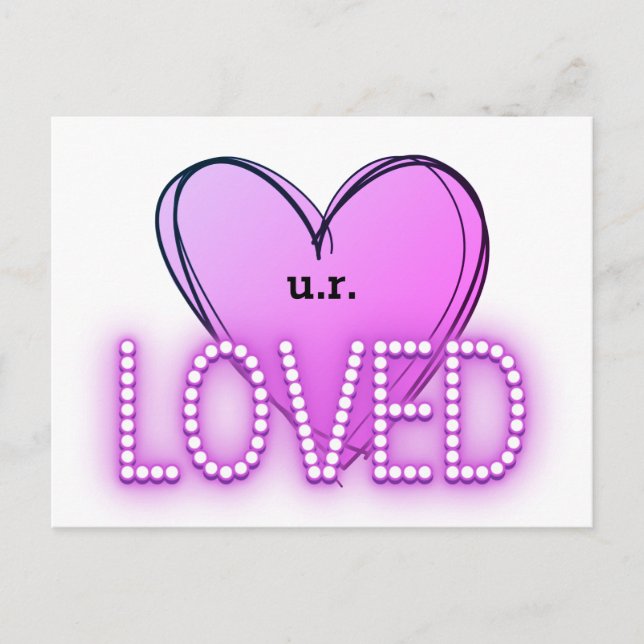 Postal Usted es (U.R.) Amado | Corazón morado (Anverso)
