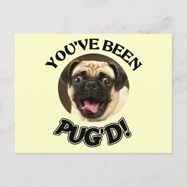 POSTAL ¡USTED HA SIDO PUG'D! - PERRO DIVERTIDO DEL BARRO (Anverso)