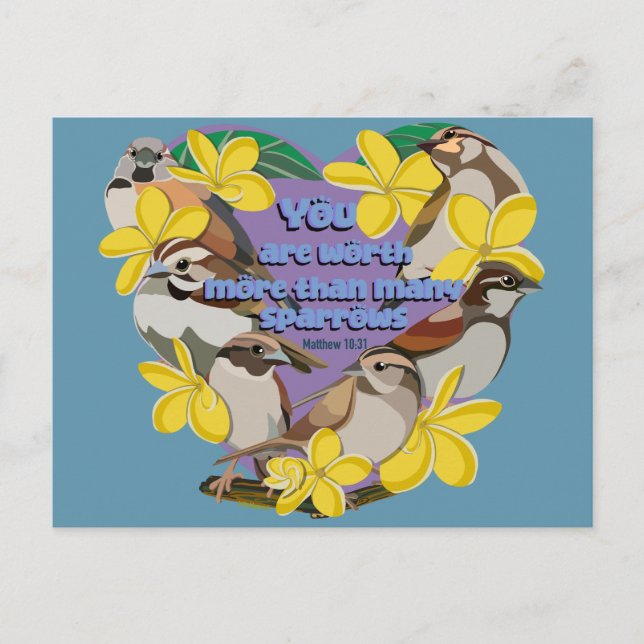 Postal Usted vale más que muchos gorriones (Anverso)