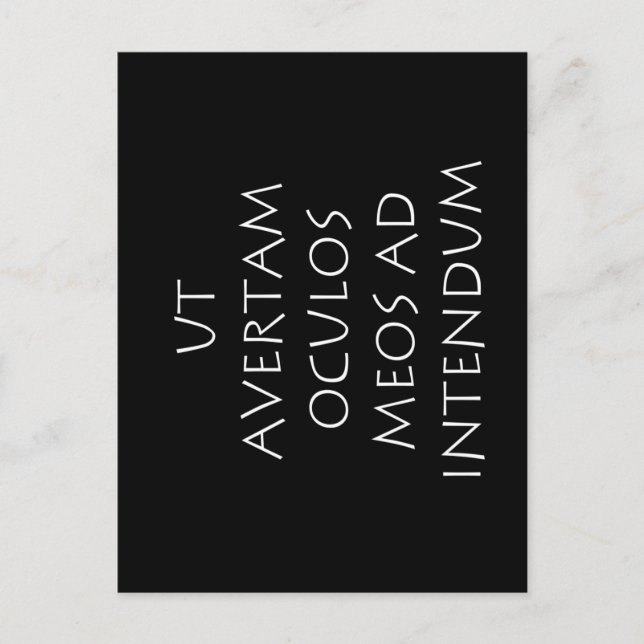 Postal Ut avertam oculos meos ad intendum (Anverso)
