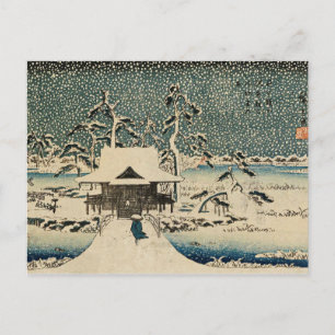 Postal Utagawa Hiroshige-Escena de Nieve
