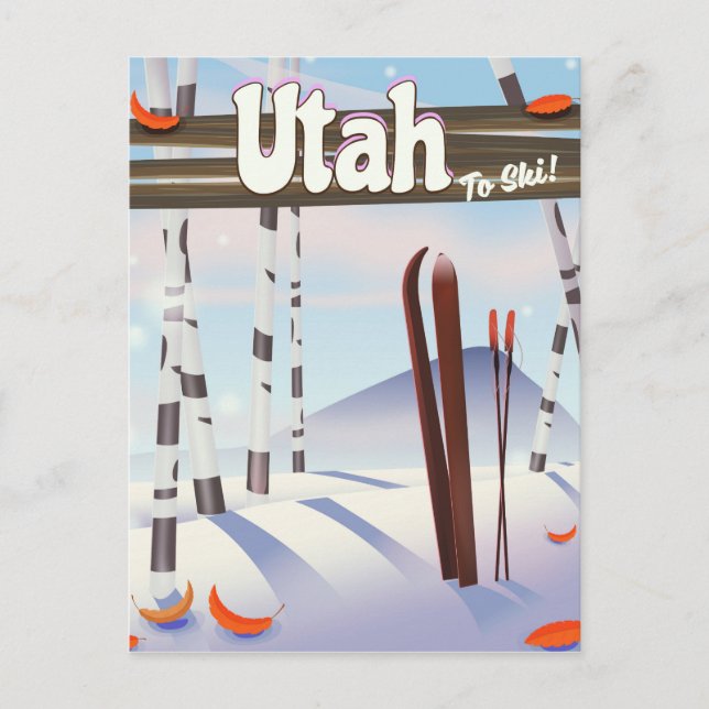Postal ¡Utah a esquiar! (Anverso)