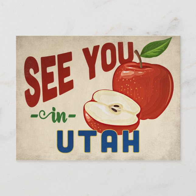 Postal Utah Apple - Viajes de época (Anverso)