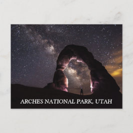 Postal Utah Delicate Arch estrellas nocturnas de estilo l