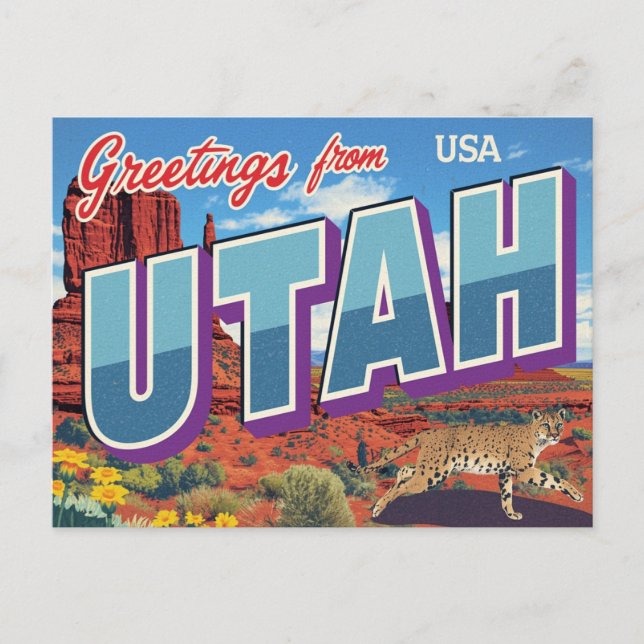 Postal Utah Desert Bobcat Monument Valley (Anverso)