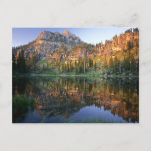 Postal UTAH. EE.UU. Mt. Magog reflejado en White Pine