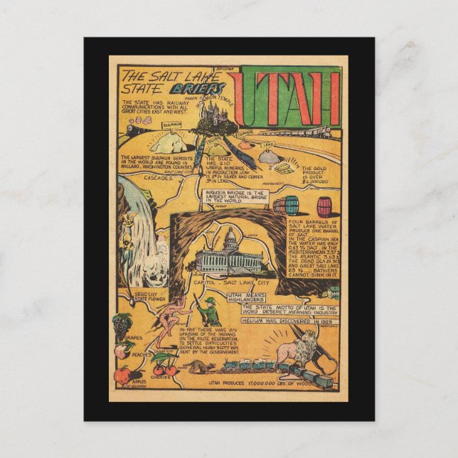 Postal Utah, el estado del Salt Lake (Anverso)