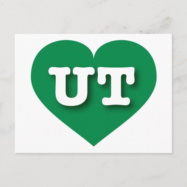 Postal Utah Green Heart - Amo UT (Anverso)