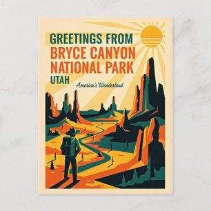 Postal Utah – Parque Nacional Bryce Canyon Retro 1930s