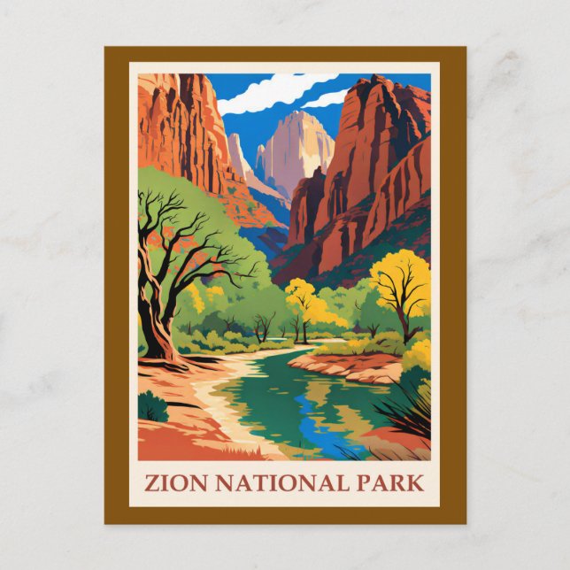 Postal Utah - Parque nacional de Zion (Anverso)