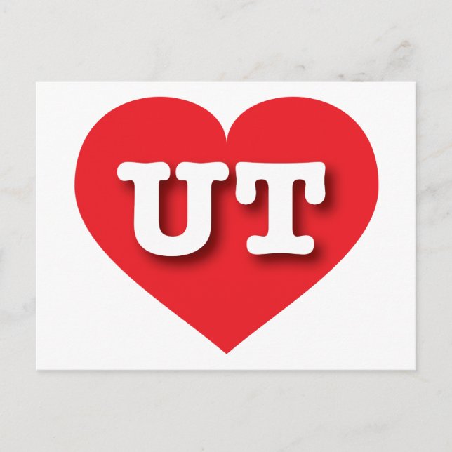 Postal Utah Red Heart - Amo UT (Anverso)