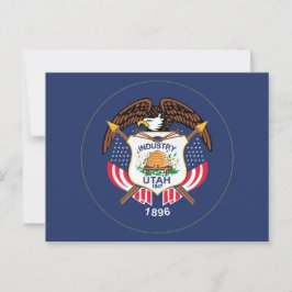 Postal Utah State Flag Modern Beehive Star Land of Zion