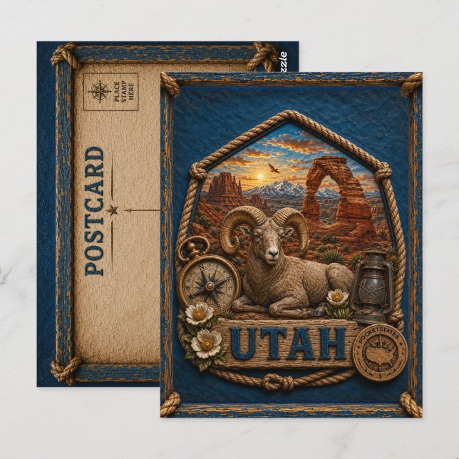 Postal Utah Viajes Antiguos (Anverso / Reverso)