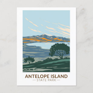 Postal Utah Vintage del Antelope Island State Park