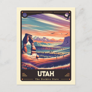 Postal Utah Vintage patriótico