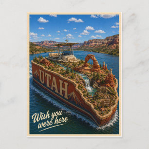 Postal Utah Wish You Were Here Serie del Estado