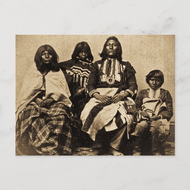 Postal Ute Family Vintage Stereoview Sepia (Anverso)