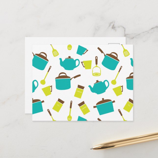 Postal Utensilios de cocina, vajilla, cubiertos, vajilla  (Anverso/Reverso In Situ)