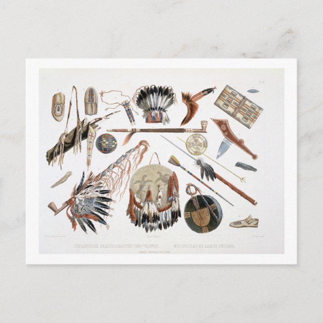 Postal Utensilios y brazos indios, placa 48 del volumen 2 (Anverso)