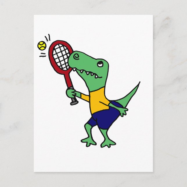 Postal UV- Funny Personalizado de tenis en dinosaurio T-R (Anverso)