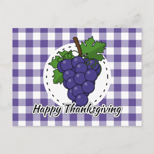 Postal Uva sobre la pasta violeta - Feliz día de gracias