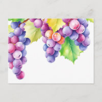Uvas acuarela sobre fondo blanco limpio