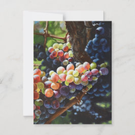 Postal Uvas de abundancia para amantes del vino y bodegas