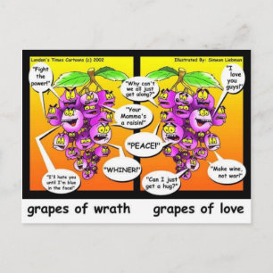 Postal Uvas de Ira, Amor, & Guerra Regalos y Camisetas Di