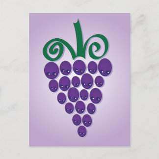 Postal Uvas de Kawaii