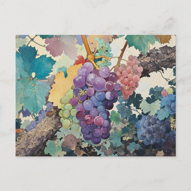 Postal Uvas en la vid (Anverso)