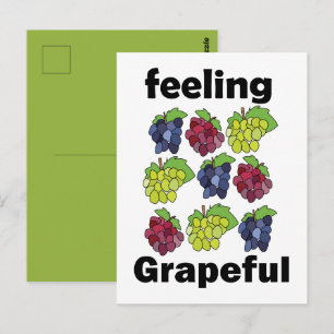 Postal Uvas Fruta Sentimiento Agradecido Chiste Divertido