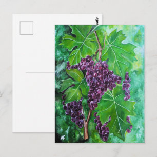 Postal Uvas Rojas en una Vid de Agosto por Alfred Fox