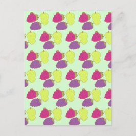 Postal Uvas Rojas, Verdes Y Púrpura