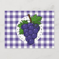 Uvas sobre cuadros violeta blanco