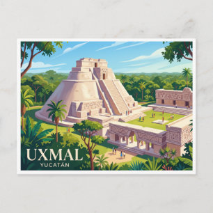 Postal Uxmal Mérida México