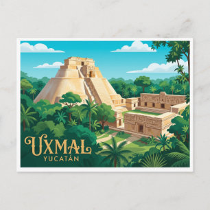 Postal Uxmal Muna México