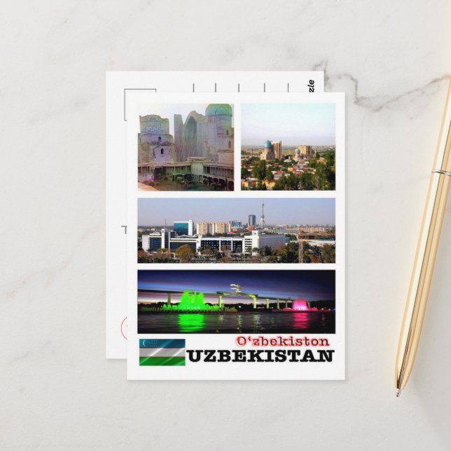 Postal Uzbekistán - Mosaico - (Anverso/Reverso In Situ)